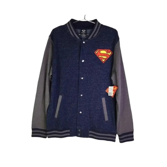 Superman DC Comics Size Large Jersey Varsity Jacket Men's. New With Tags - Picture 1 of 8
